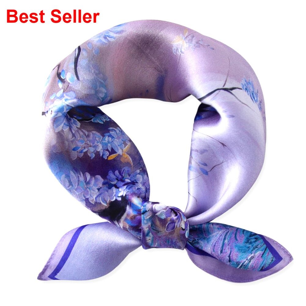 100% Mulberry Silk Scarf, 21'' Square, Versatile Hair Head Accessory